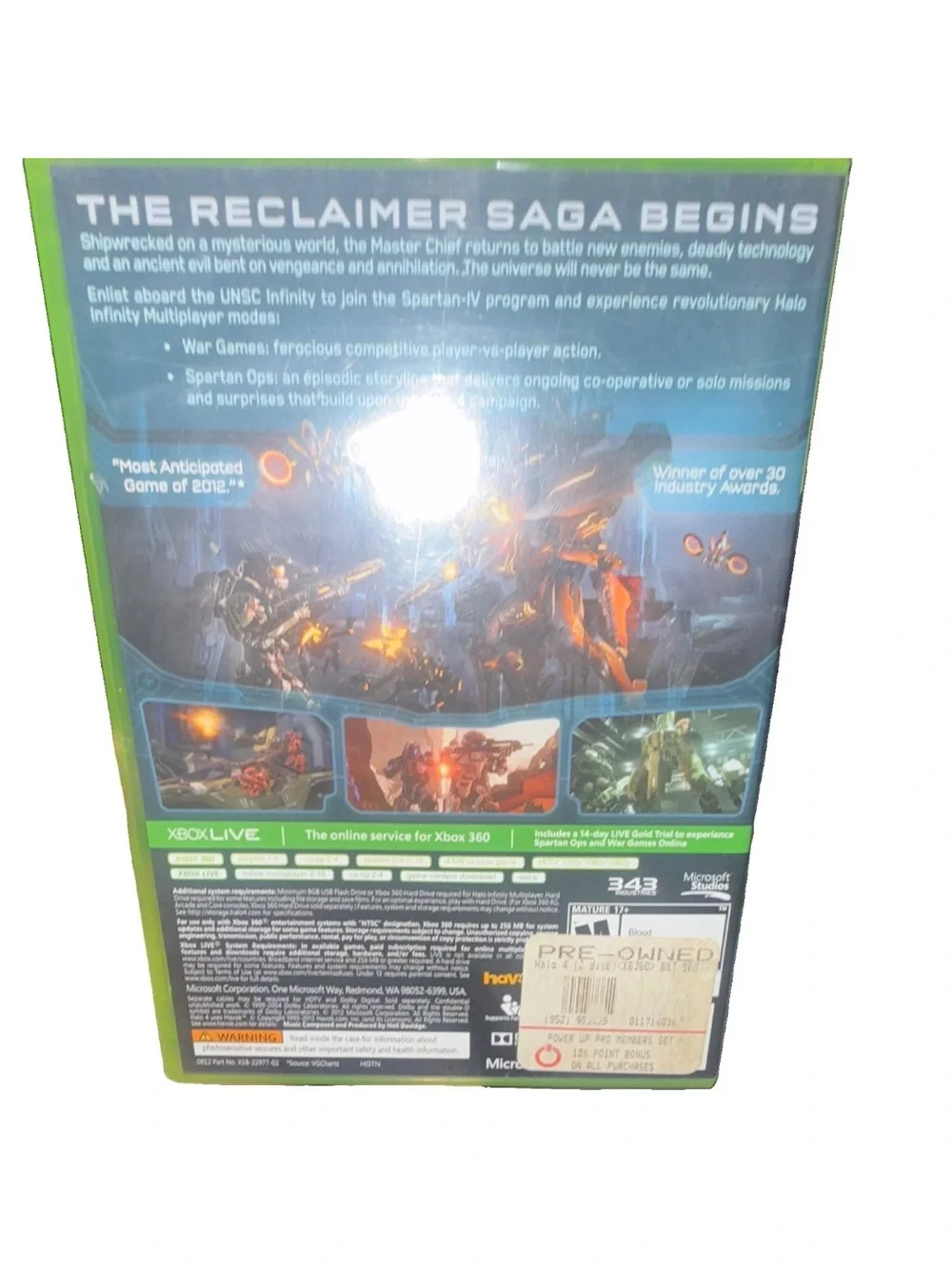 Microsoft Xbox 360 Halo 4 Game - Green Case